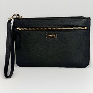 Kate Spade New York Laurel Way Tinie Wristlet Black Saffiano Leather